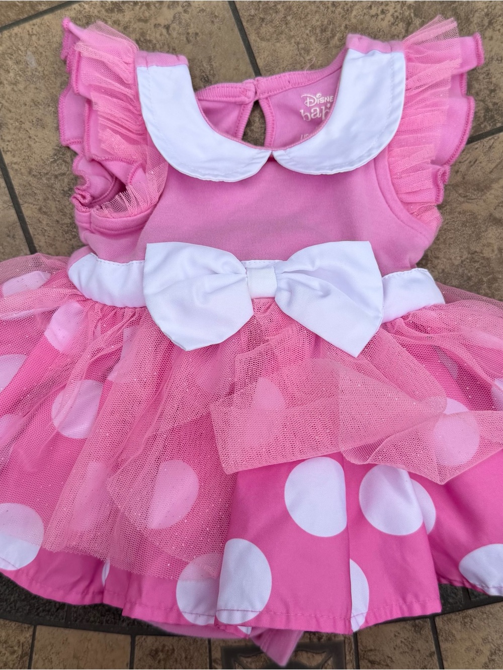 Disney Baby Pink and White One-Piece Bodysuit